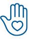 Hand with heart icon.