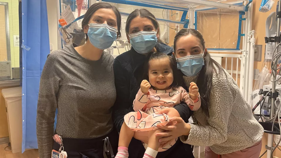 Aaliyah with nursing team