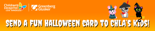 Email banner, send a fun Halloween card to CHLA's kids!