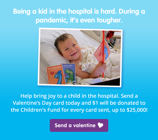 Send a Valentine's Day card and $1 will be donated