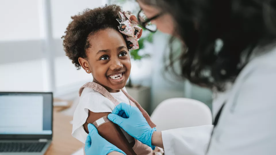 Girl getting a vaccine