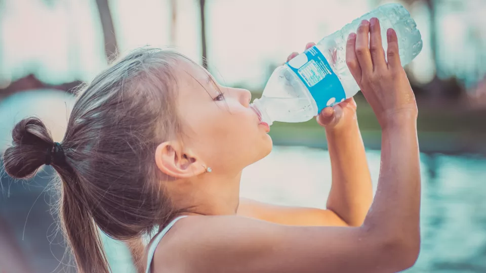 Girl drinking water