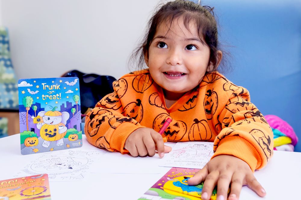 CHLA patient coloring Halloween cards